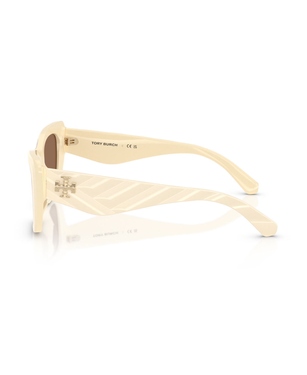 Tory Burch Ty7216u Cat-eye Acetate Sunglasses In Ivory