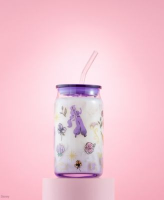 Disney Princess Icon Tumbler Glasses with Lids, Set of 4