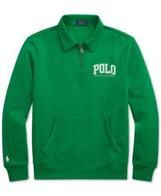 ★★POLO RALPH LAUREN★★ You of Polo fleece sweatshirt gree Polo Ralph Lauren Men's Logo Fleece Collared Sweatshirt - Macy's