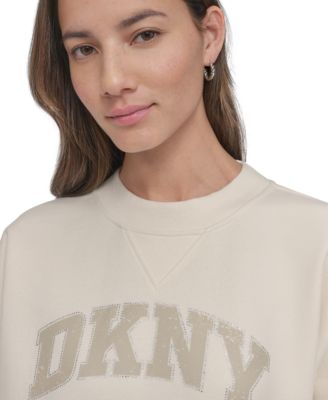 売れ筋商品|||ダナ キャラン ニューヨーク カットソー トップス レディース Women's Rhinestone Logo Crewneck Top Black DKNY Women's Long Sleeve Crew Neck Rhinestone Logo Top