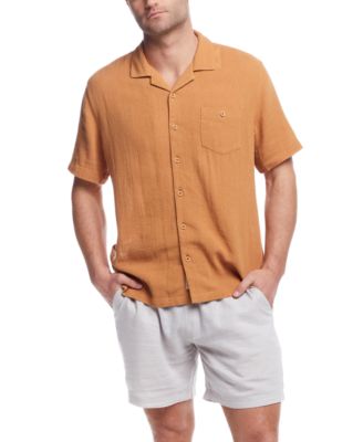 Weatherproof Vintage - Men's Airtex Regular-Fit Textured Button-Down Camp Shirt
