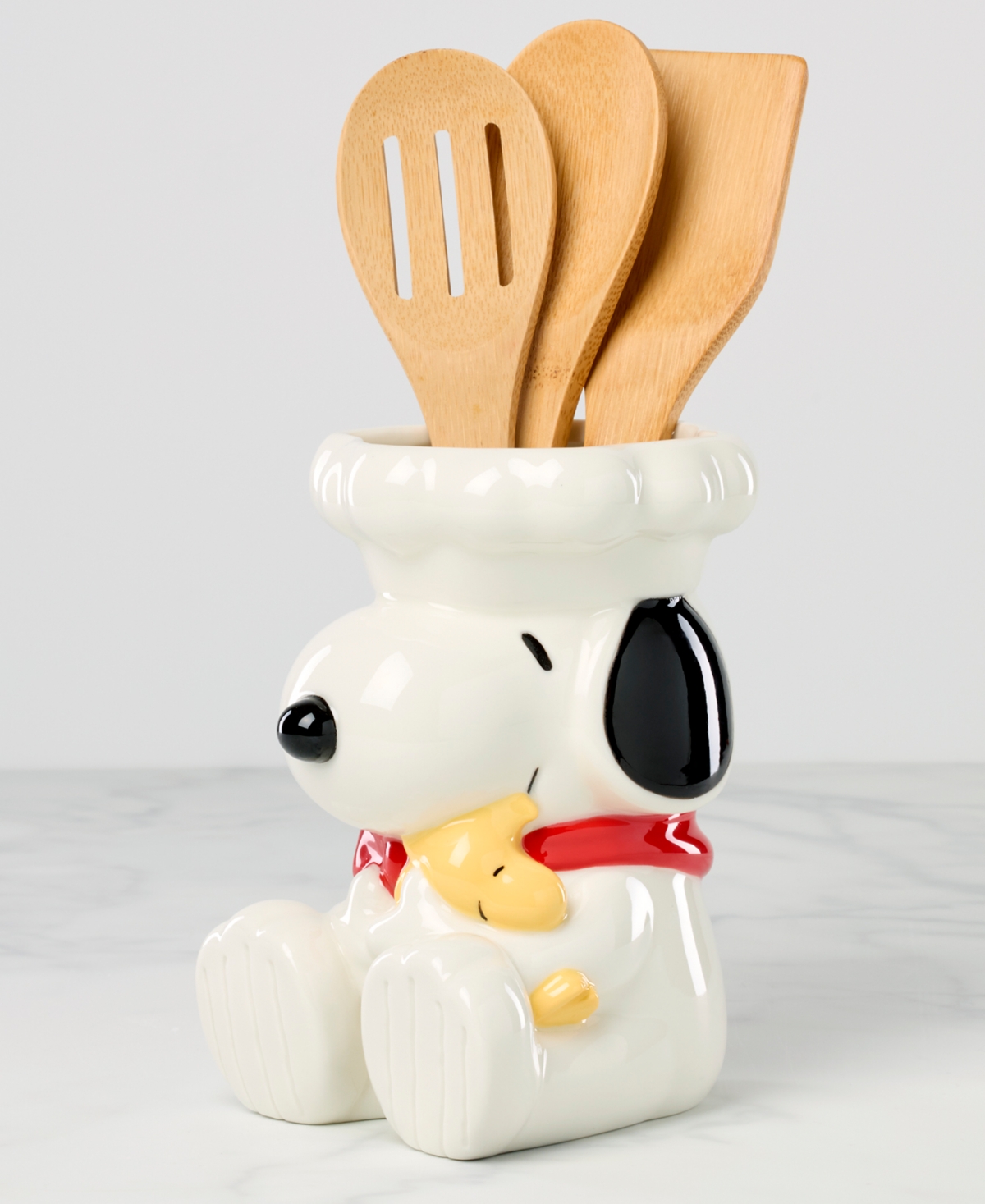 Lenox Chef Snoopy Figural Utensil Crock 4 Piece Set In Multi
