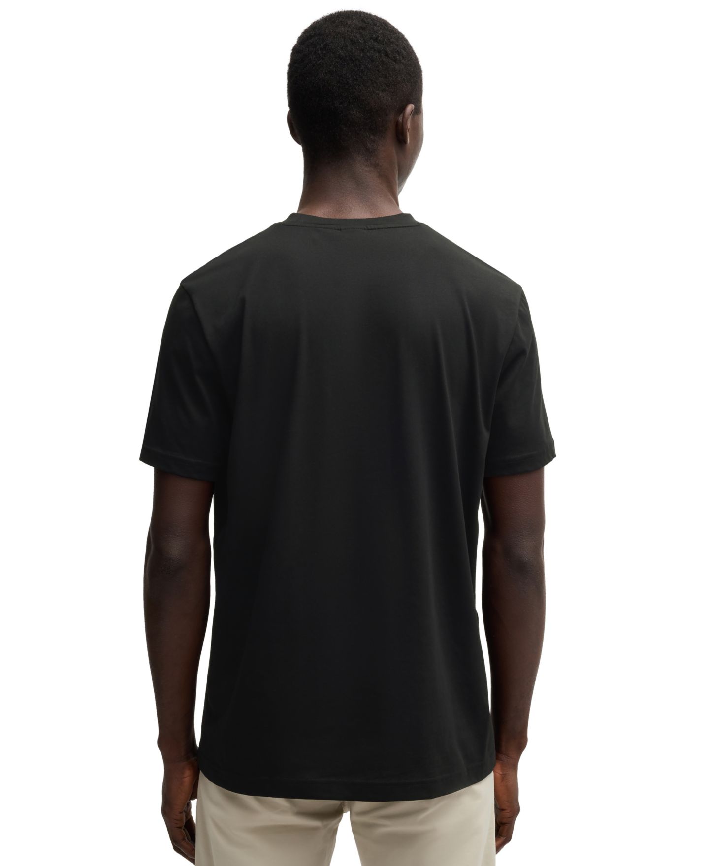 Мужская футболка Hugo Boss Cotton-Jersey Large Logo Print, цвет: Бежевый — фото 9