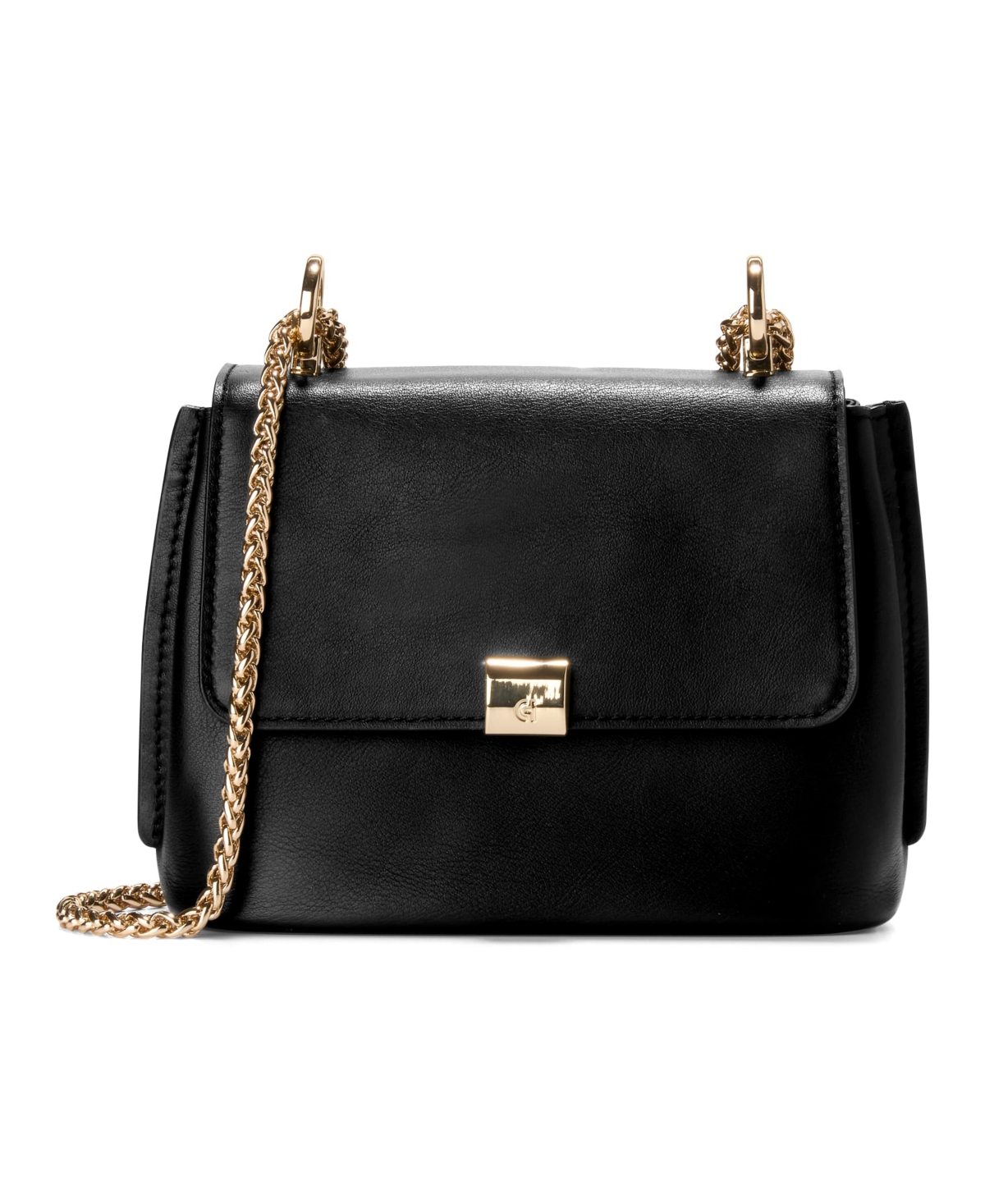 Cole Haan Mini Convertible Chain Leather Crossbody In Black