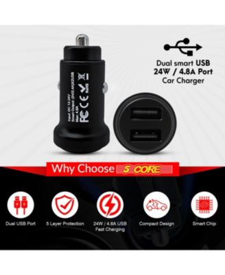 USB Car Charger Cigarette Lighter Adapter Dual USB Port Adapter 12/24 V Fast Charging