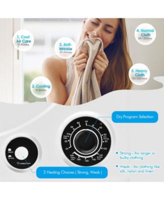 Compact Electric Tumble Laundry Dryer with Stainless Steel Tub