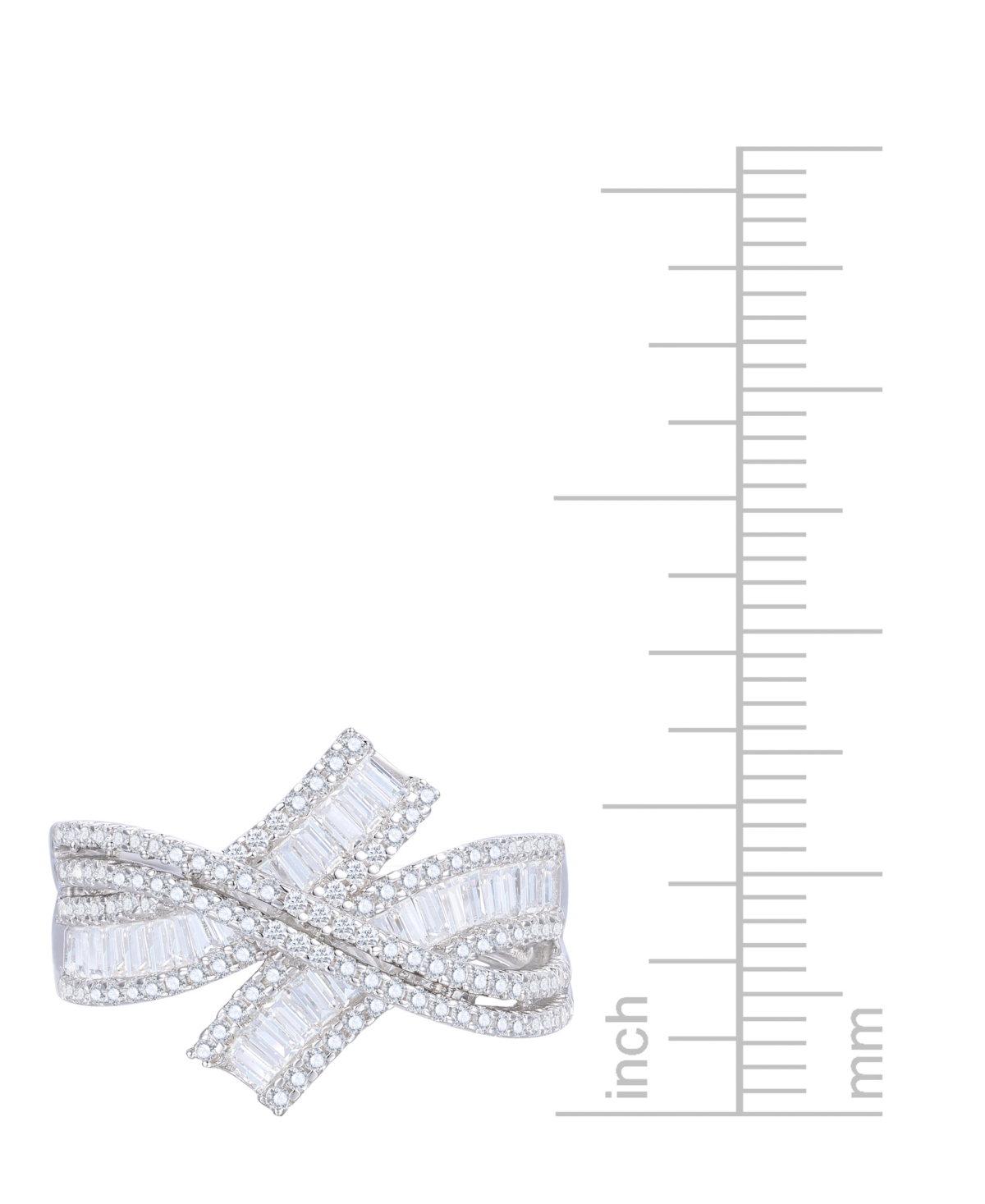 Macy's Diamond Crossover Ring (1 Ct. T.w.) In 14k White Gold In White Gold