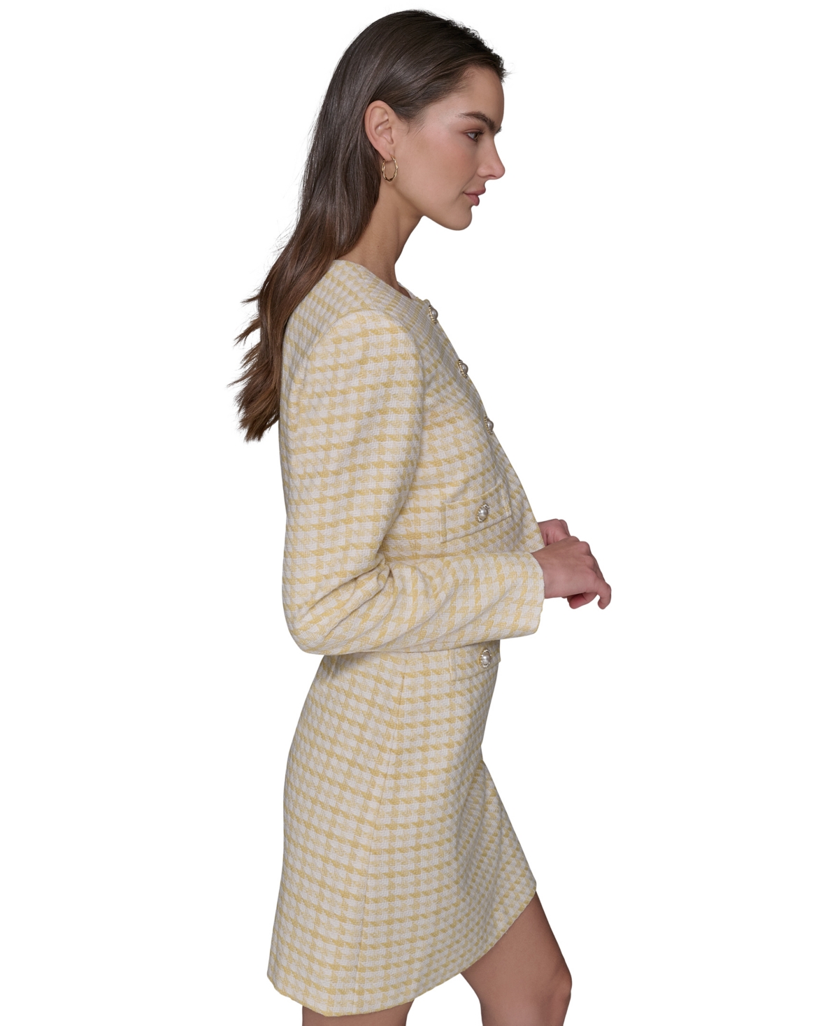 Karl Lagerfeld Boucle Tweed Cropped Jacket In Frsia Yw,s