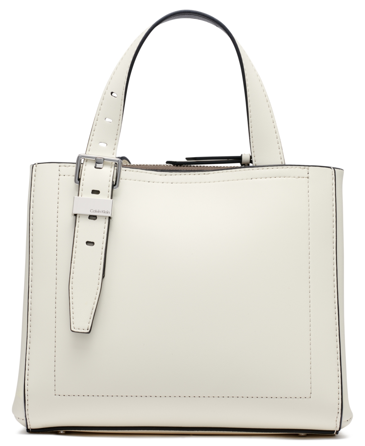 Calvin Klein Lowen Triple Compartment Adjustable Crossbody In Neutral