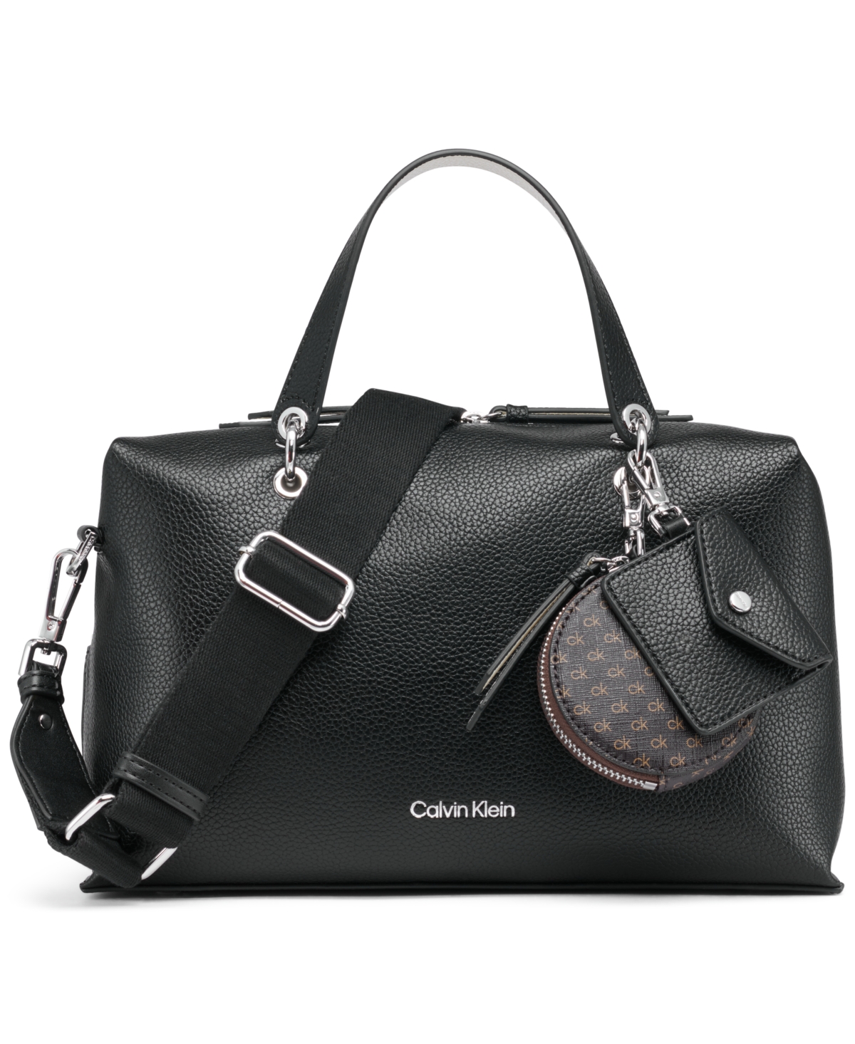 Calvin Klein Cali Medium Satchel Bag In Black,white