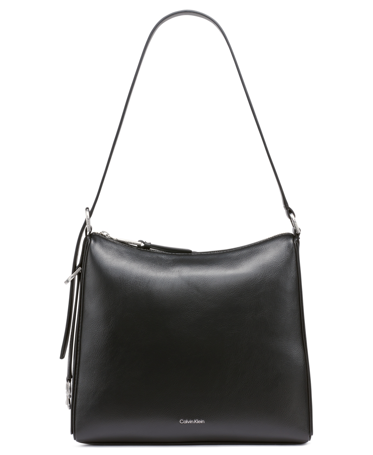 Mandy Top Zipper Shoulder Bag - Black, Silver