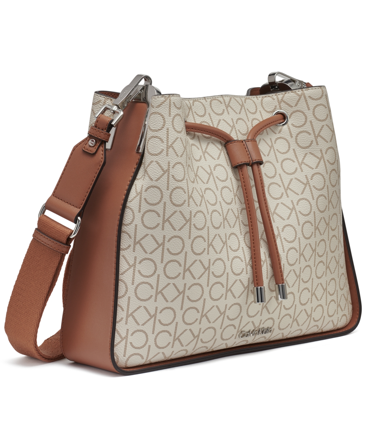 Calvin Klein Fay Hobo In Vanilla Khaki Linear