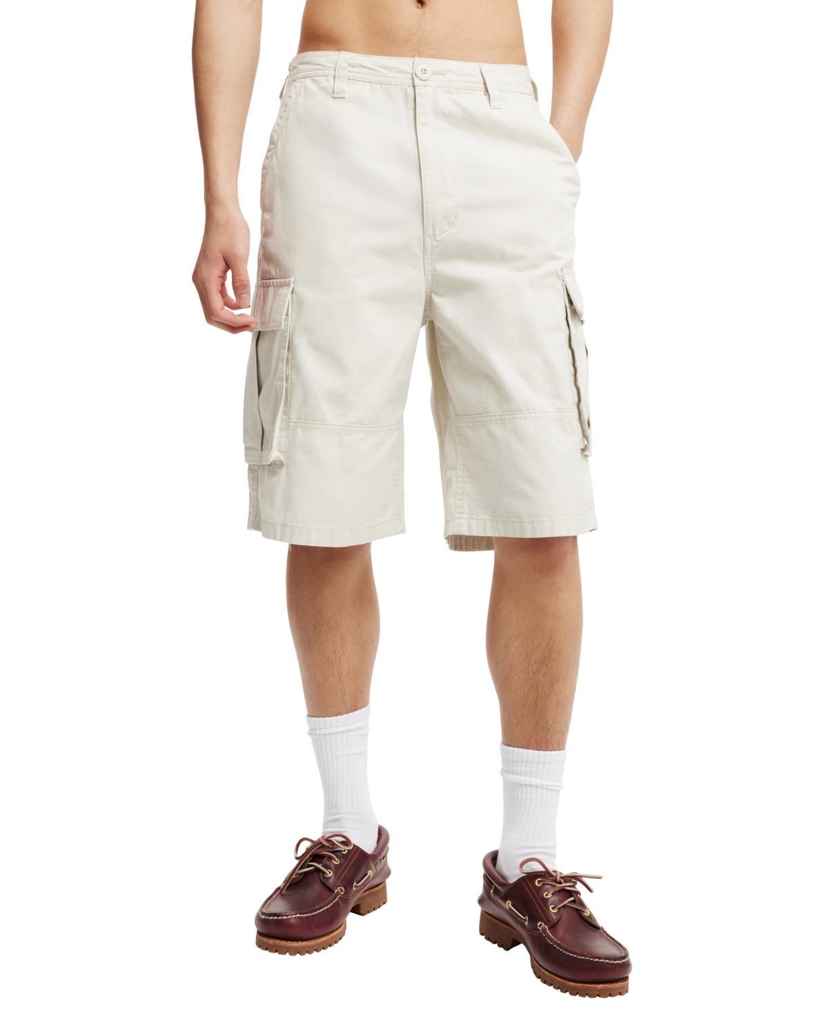 Shop Cotton On Men's Baggy Cargo Shorts In Stone Twill