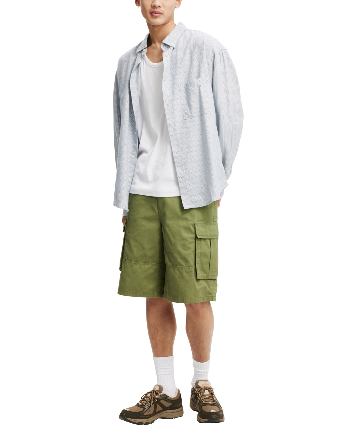 Shop Cotton On Men's Baggy Cargo Shorts In Military Twill