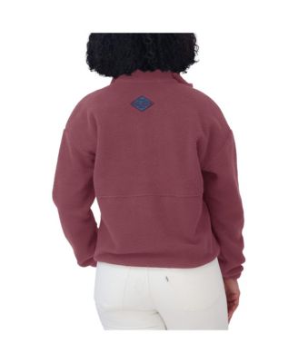 Women's Burgundy Colorado Avalanche Polar Fleece Half-Zip Jacket