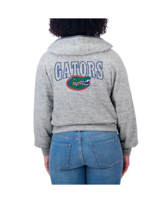 Women's Heather Gray Florida Gators Wear Speckle Double-Hit Raglan Full-Zip Hoodie