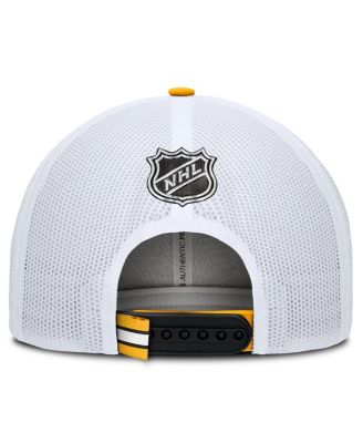 Men's Black/White Boston Bruins Authentic Pro Rink Trucker Hat