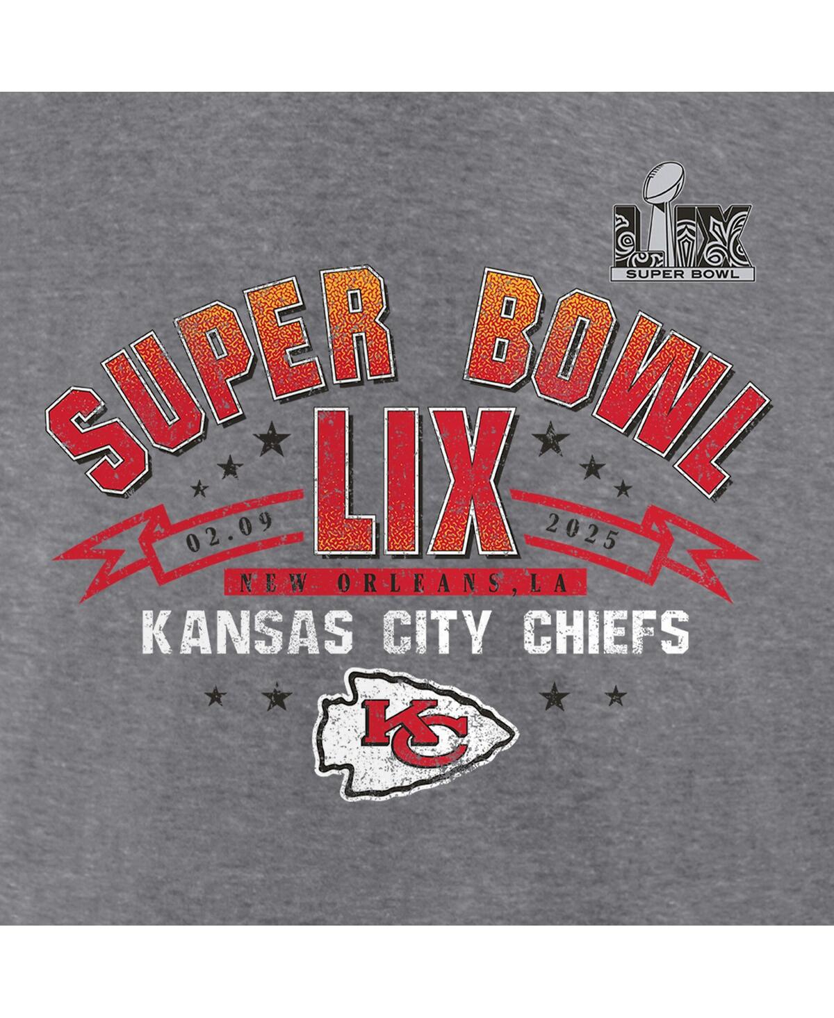 Fanatics Men's Heather Gray Kansas City Chiefs Super Bowl Lix Made It Tri-blend T-shirt In Heather Gray