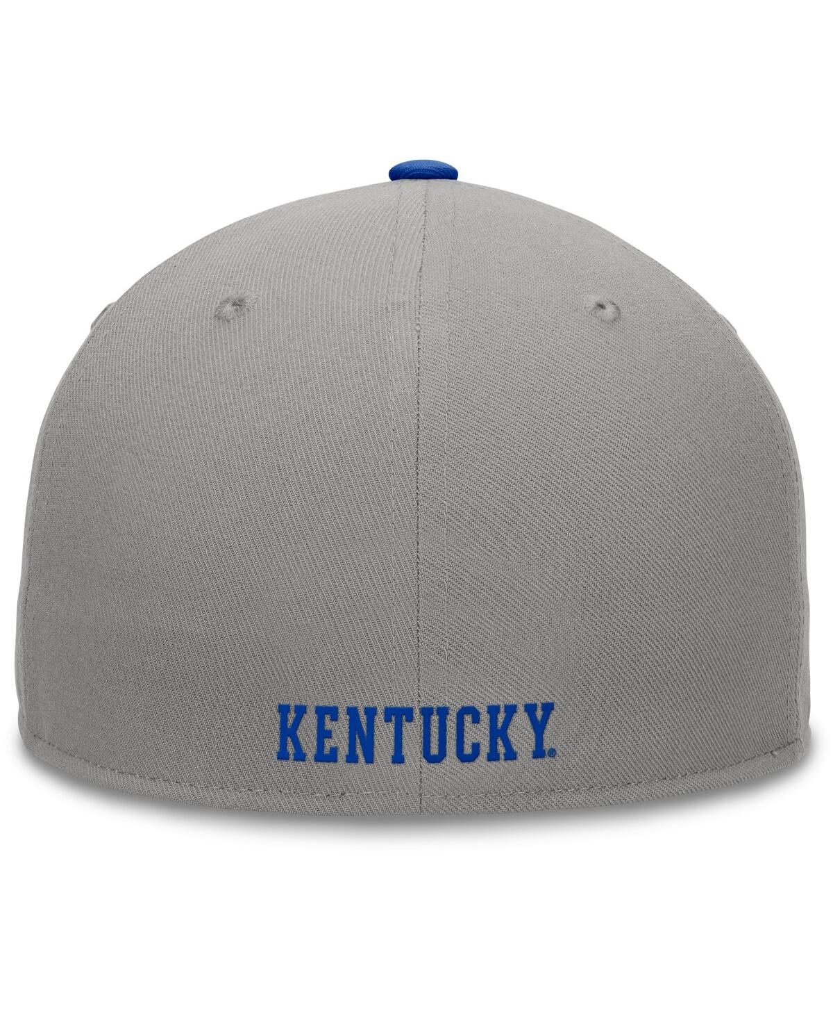 Top Of The World Men's Gray/royal Kentucky Wildcats Rally Two-tone Fitted Hat In Gray,royal