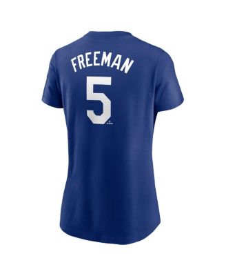 Women's Freddie Freeman Royal Los Angeles Dodgers Fuse Name Number T-Shirt