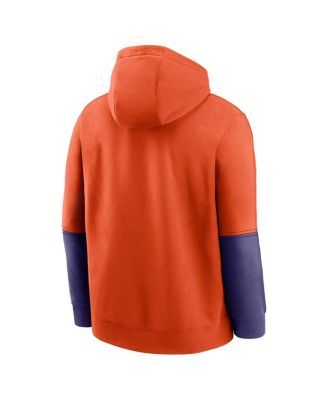 Men's Orange/Purple Clemson Tigers 2024 Sideline Club Pullover Hoodie