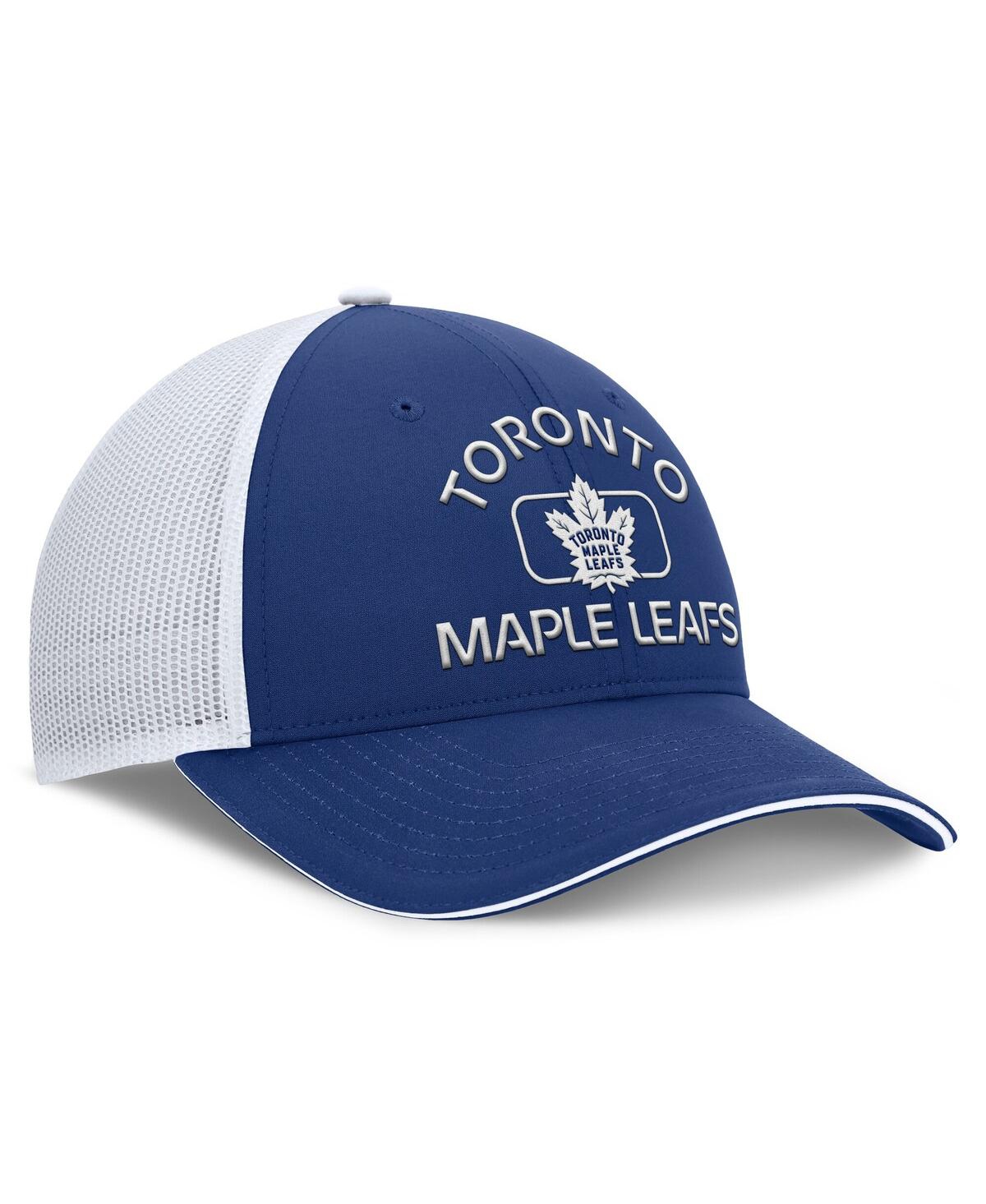 Fanatics Men's Blue/white Toronto Maple Leafs Authentic Pro Rink Trucker Hat In Blue,white