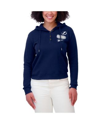 Women's Blue Tampa Bay Lightning Waffle Knit Pullover Hoodie