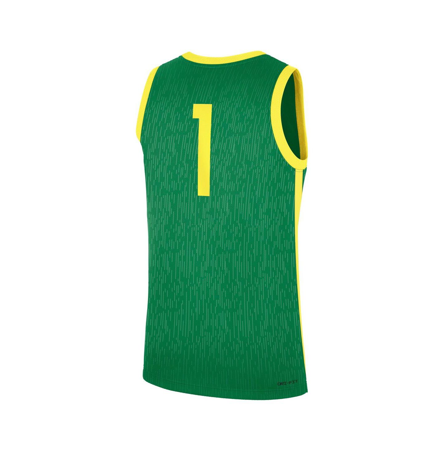 Мужской топ Nike Green Oregon Ducks Road Replica Basketball Jersey — фото 2
