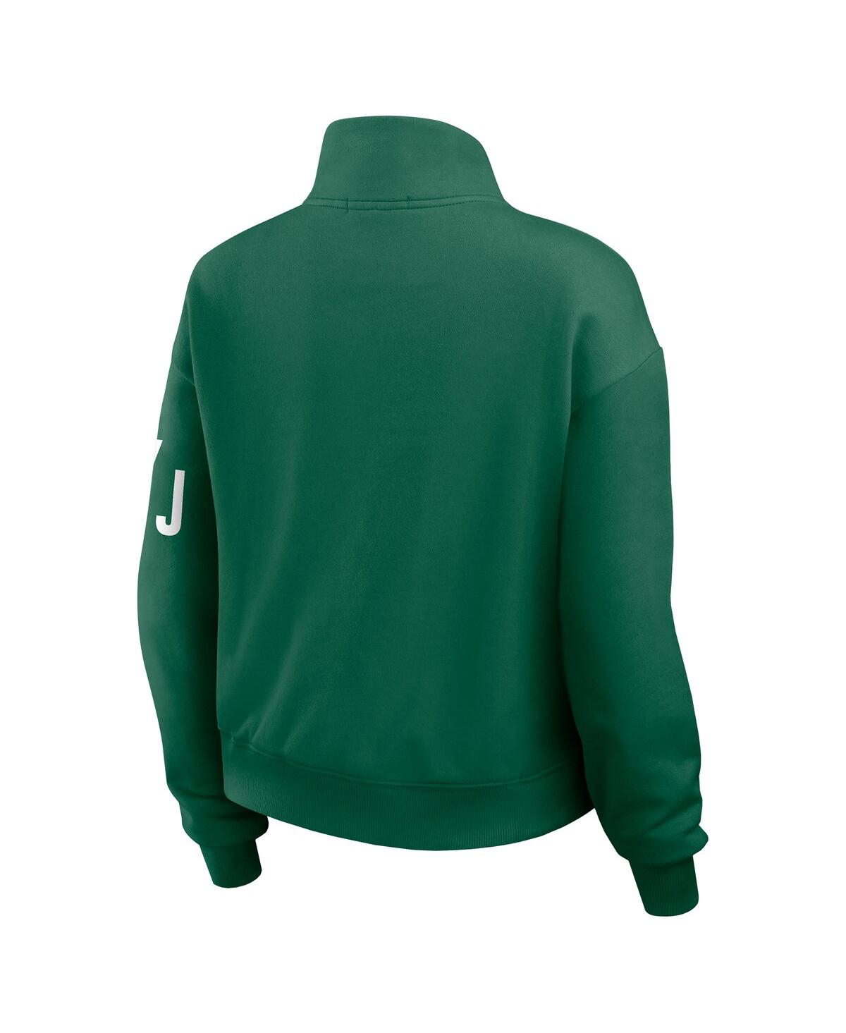 Wear By Erin Andrews Women's Green New York Jets Quarter-zip Jacket In Green