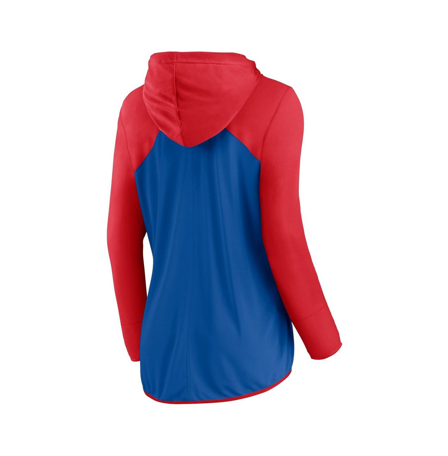Женское худи Fanatics Royal/Red Chicago Cubs Script Sleeve Full-Zip — фото 2