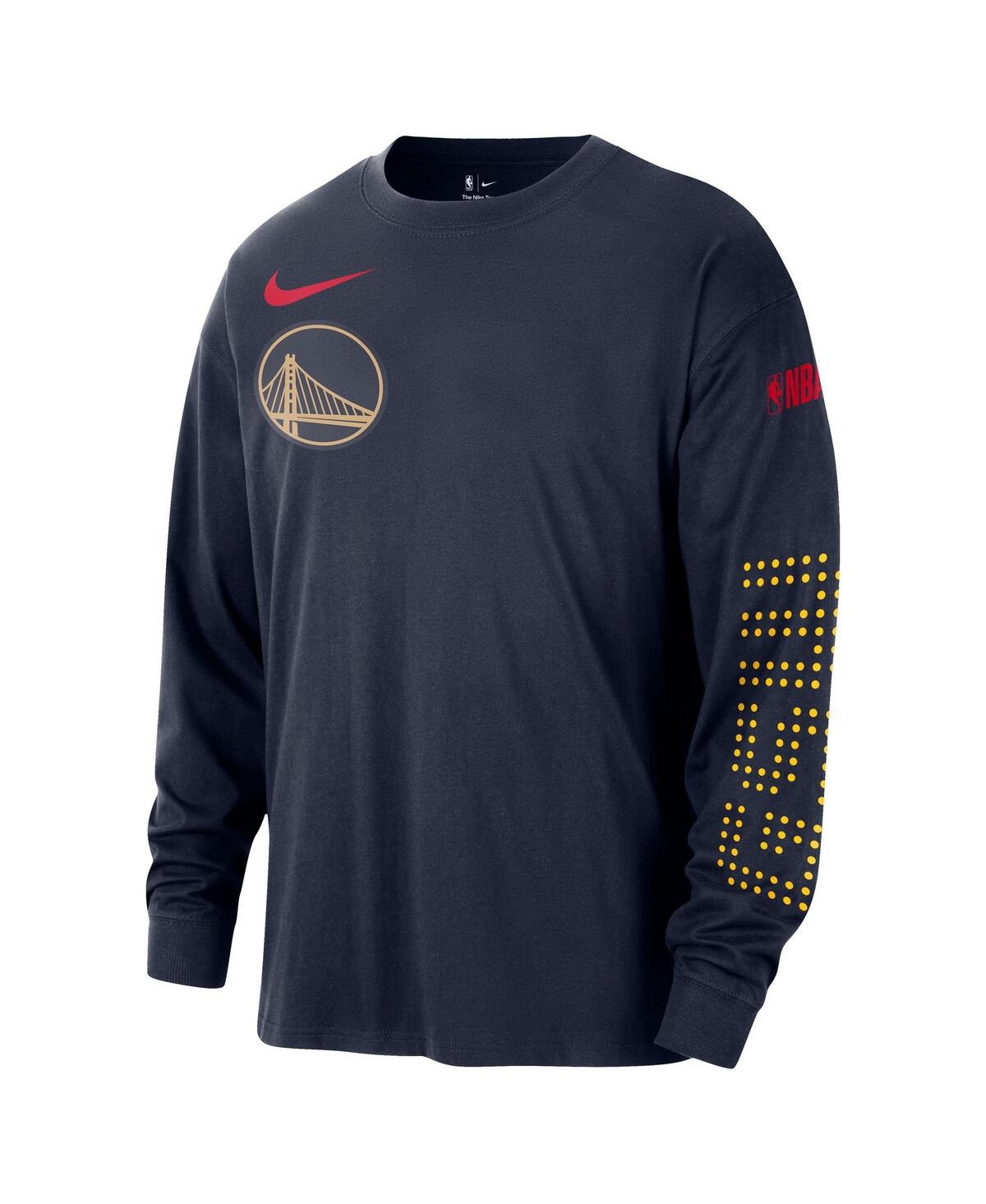 Nike Men's Navy Golden State Warriors 2024/25 City Edition Courtside Max90 Heavyweight Long Sleeve T-shir In Navy