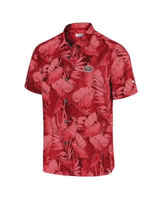 Men's Scarlet San Francisco 49ers Bahama Coast Nuevo Fronds Camp Button-Up Shirt