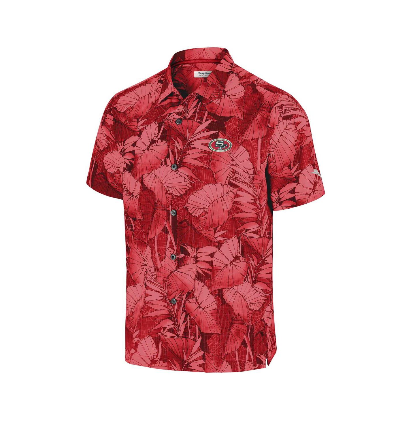 Мужская рубашка Tommy Bahama Scarlet San Francisco 49ers Bahama Coast Nuevo Fronds Camp Button-Up — фото 3