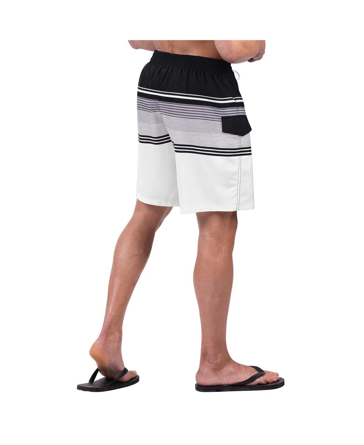 G-iii Sports By Carl Banks Black Las Vegas Raiders Jump Shot Volley Swim Trunks In Black,white