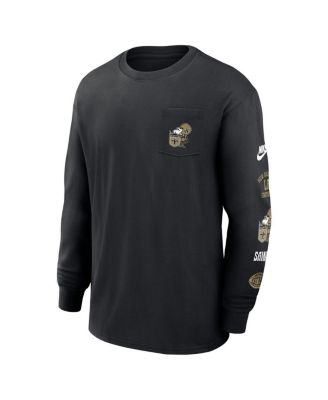 Men's Black New Orleans Saints Rewind Heavy Max 90 Pocket Long Sleeve T-Shirt