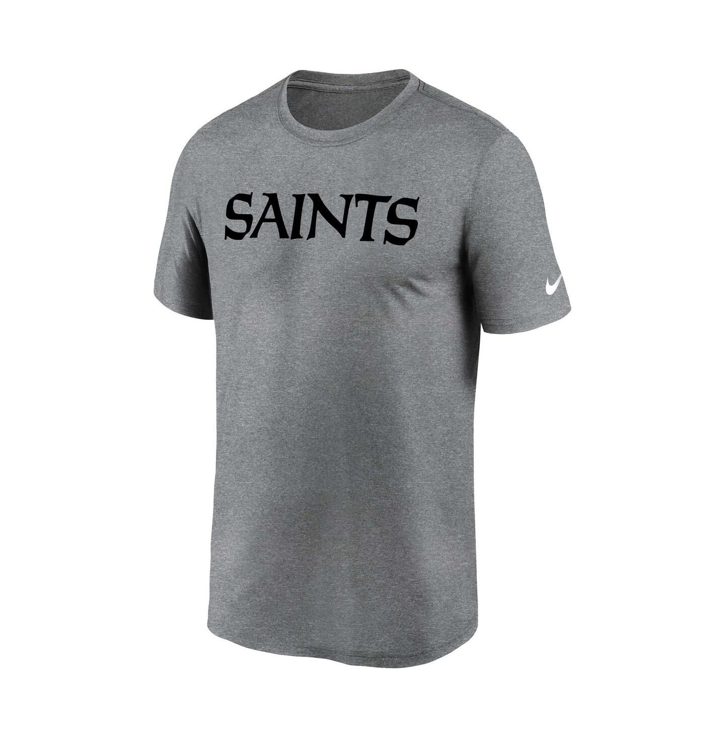Мужская футболка Nike Heather Gray New Orleans Saints Legend Wordmark — фото 2