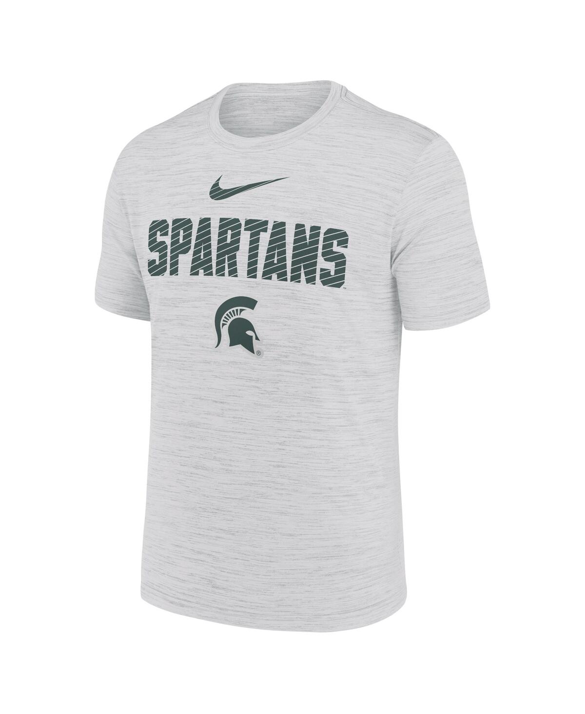 Nike Men's White Michigan State Spartans Campus Slant Velocity Performance T-shirt In White