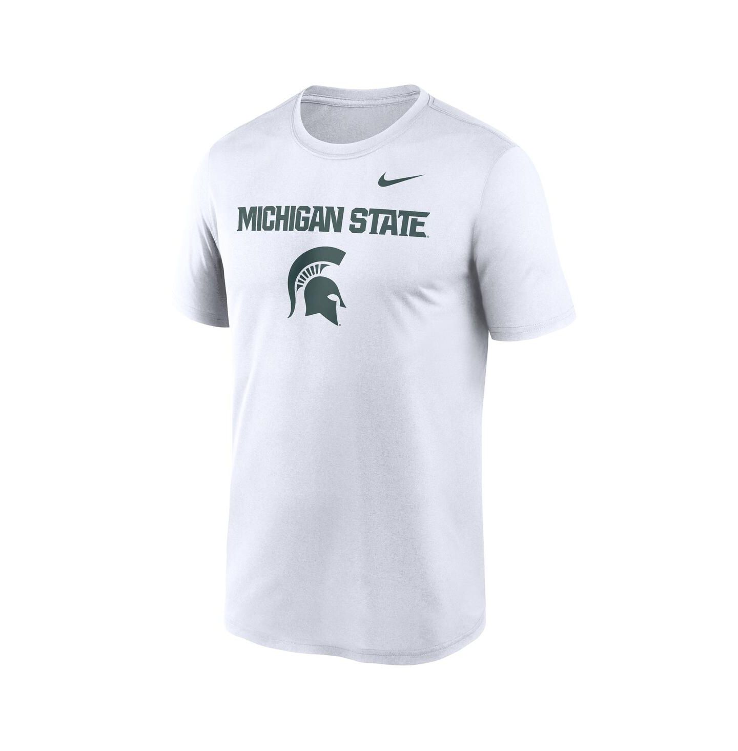 Мужская футболка Nike White Michigan State Spartans Lockup Legend Performance — фото 3