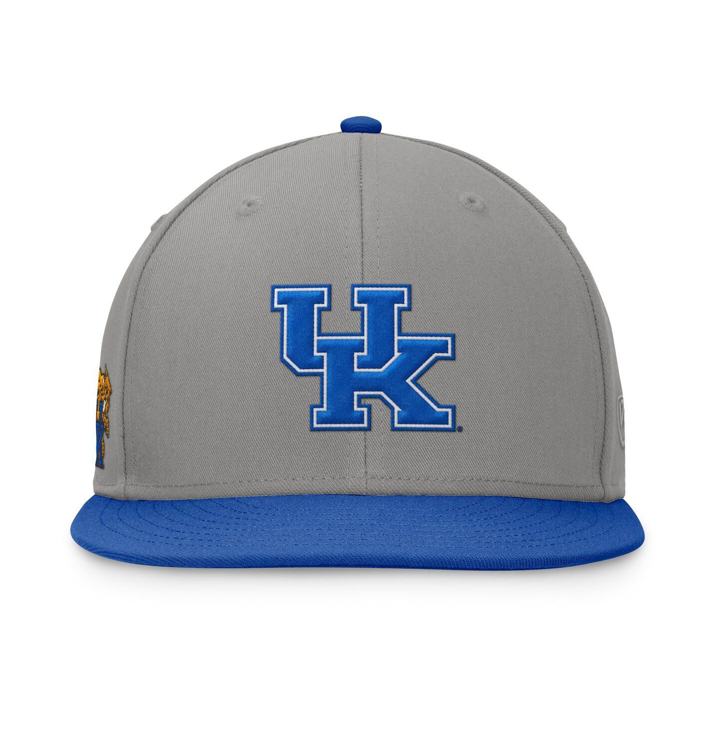 Мужская кепка Top of the World Gray/Royal Kentucky Wildcats Rally Two-Tone Fitted Hat — фото 4
