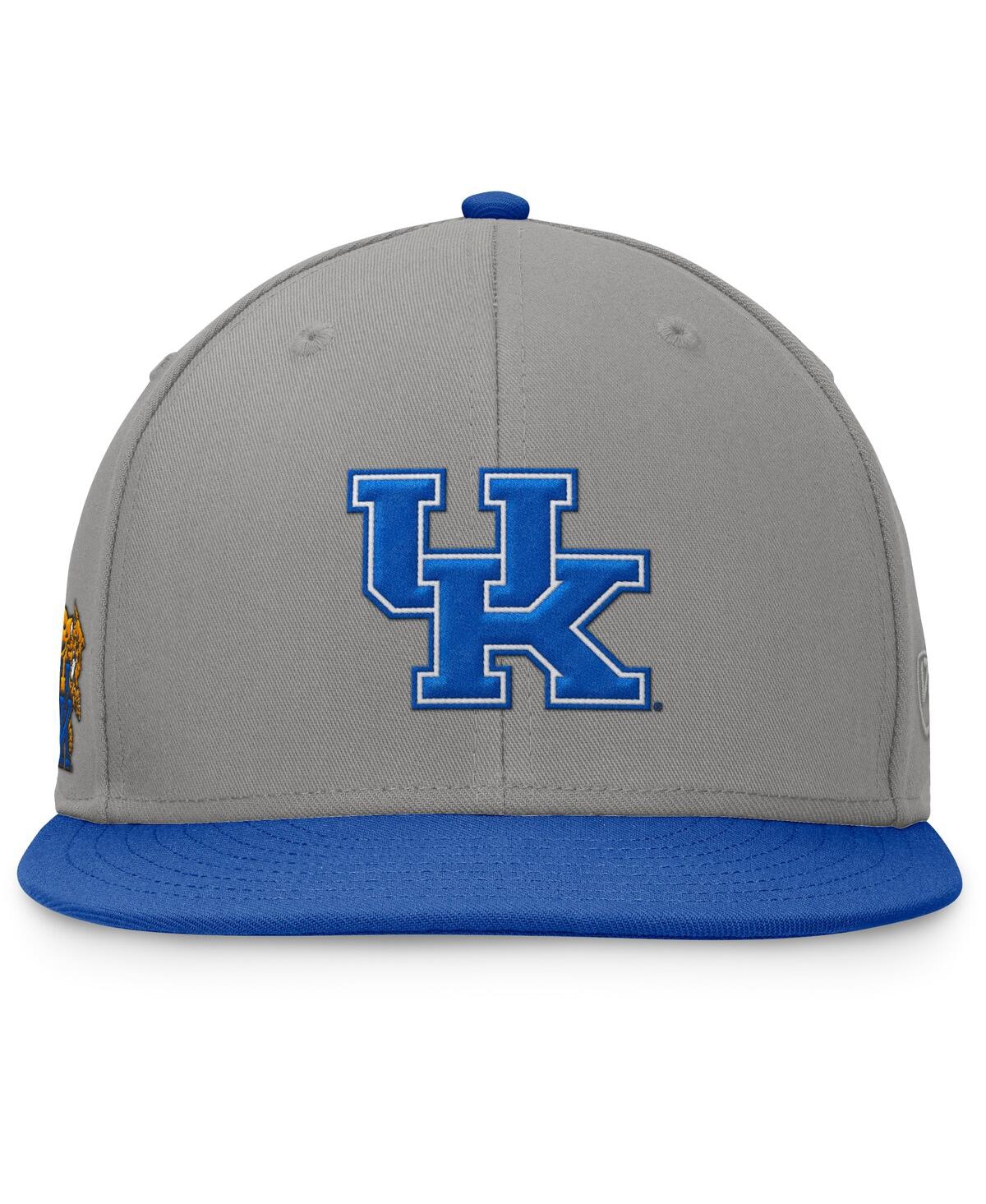 Top Of The World Men's Gray/royal Kentucky Wildcats Rally Two-tone Fitted Hat In Gray,royal