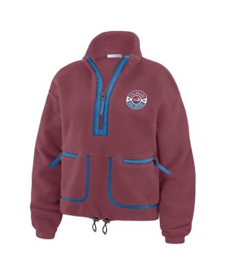 Women's Burgundy Colorado Avalanche Polar Fleece Half-Zip Jacket
