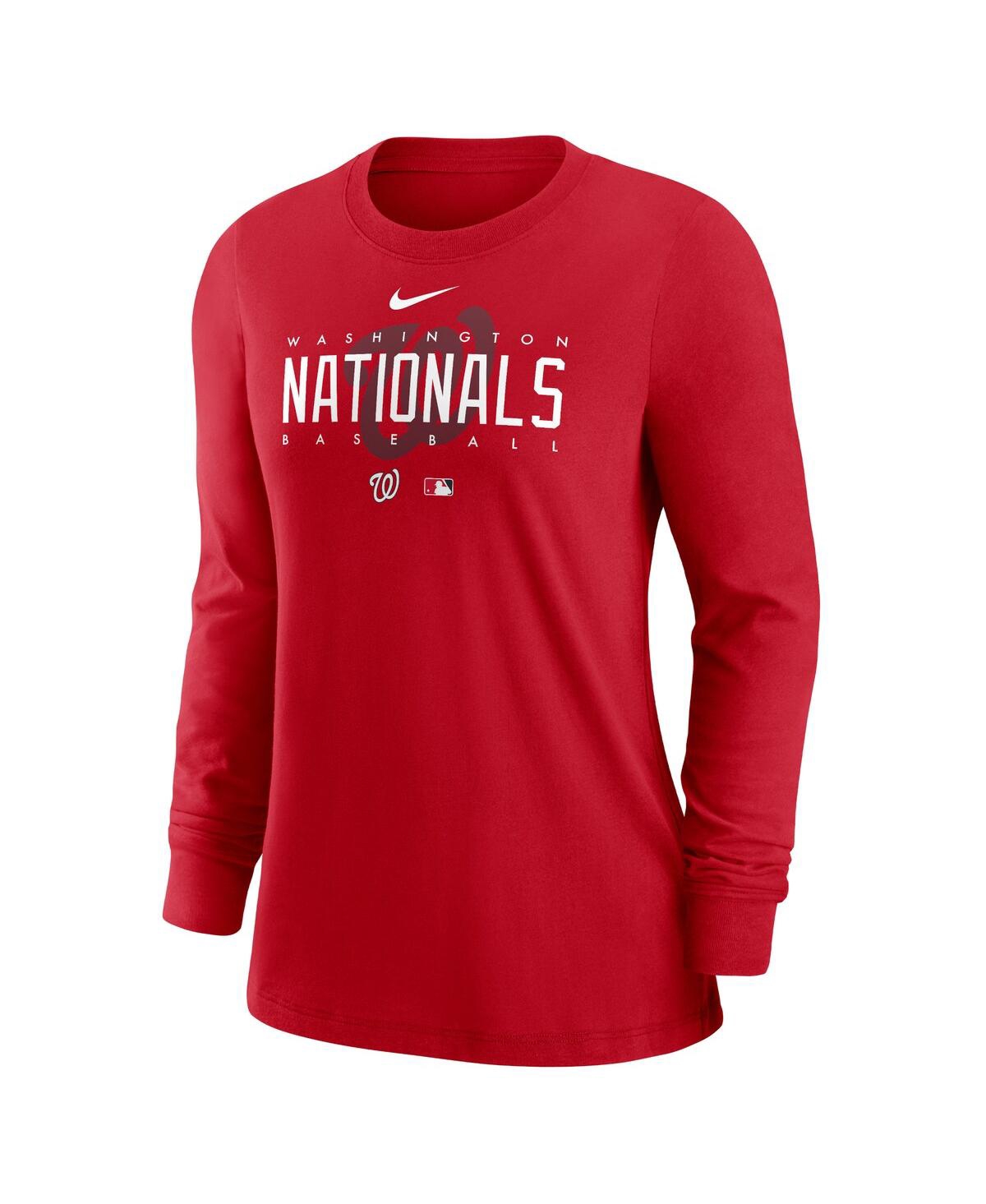 Nike Women's Red Washington Nationals Authentic Collection Legend Performance Long Sleeve T-shirt In Multi