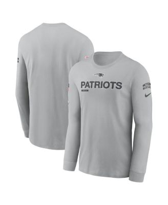 Nike - Men's Gray New England Patriots 2024 Salute To Service Long Sleeve T-Shirt