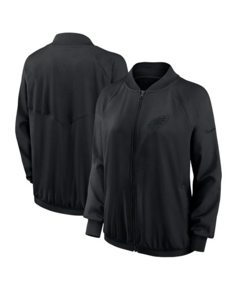 Женские куртки Nike Women's Black Philadelphia Eagles Raglan Full-Zip Jacket