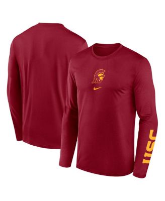 Nike - Men's Cardinal USC Trojans Primetime Center Lockup Two-Hit Legend Long Sleeve T-Shirt