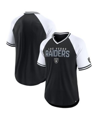 Fanatics - Men's Black/White Las Vegas Raiders Hashmark Raglan&nbsp;T-Shirt