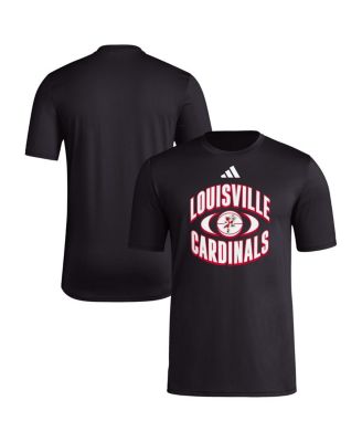 adidas - Men's Black Louisville Cardinals Basketball On Court Orbit Pregame T-Shirt