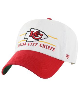 '47 Brand - Men's White/Red Kansas City Chiefs Double Header Clean Up Adjustable Hat
