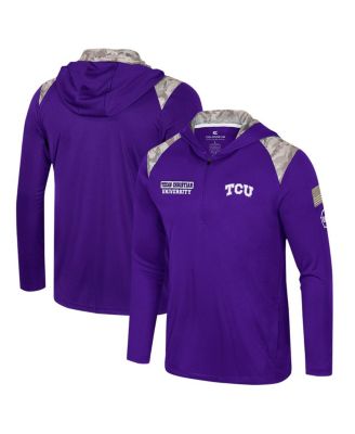 Colosseum - Men's  Purple TCU Horned Frogs OHT Military Appreciation Quarter-Zip Hoodie Jacket