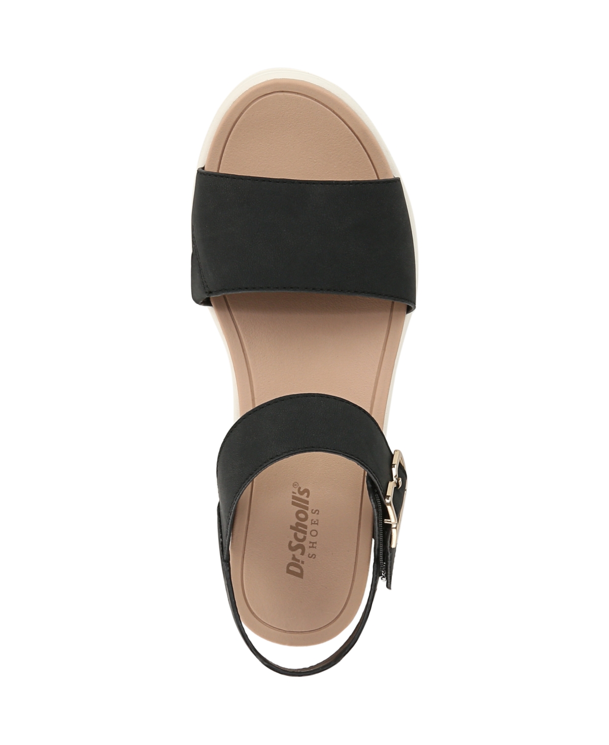 Shop Dr. Scholl's Women's Time Off Sky Sport Wedge Sandals In Black Faux Leather